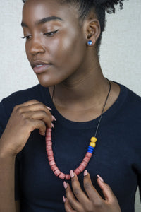 (Wholesale) Colour pop adjustable necklace - Red