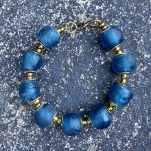 Load image into Gallery viewer, (Wholesale) Teal Recycled Glass Bracelet

