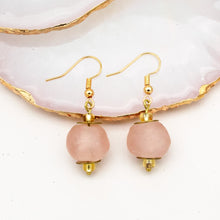 Load image into Gallery viewer, Recycled Glass Swing earring - Blush Pink (Silver or Gold)
