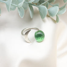 Load image into Gallery viewer, Recycled Glass Moon Ring - Light Green
