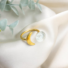 Load image into Gallery viewer, (Wholesale) Recycled Glass Moon Ring - Crystal
