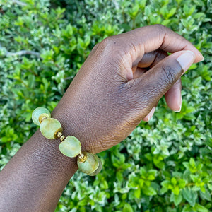 Earth Recycled Glass Bracelet: Sustainable, eco-friendly jewellery crafted from upcycled glass in rich, natural hues. Adjustable design for versatile styling. Embrace ethical fashion with this unique and environmentally-conscious accessory inspired by the Earth's beauty.