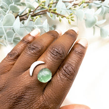 Load image into Gallery viewer, Recycled Glass Moon Ring - Light Green
