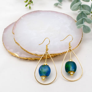 (Wholesale) Teardrop earring - Ocean