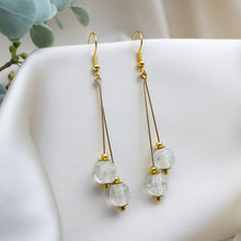 Load image into Gallery viewer, Recycled Glass Double drop earring - Rounded Diamond
