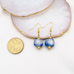 Recycled Glass Swing earring - Sky Blue