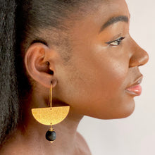 Load image into Gallery viewer, Recycled Glass New Moon earring - Black

