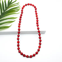 Load image into Gallery viewer, Recycled Glass Long single strand necklace - Red
