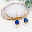 (Wholesale) Teardrop earring - Cobalt swirl