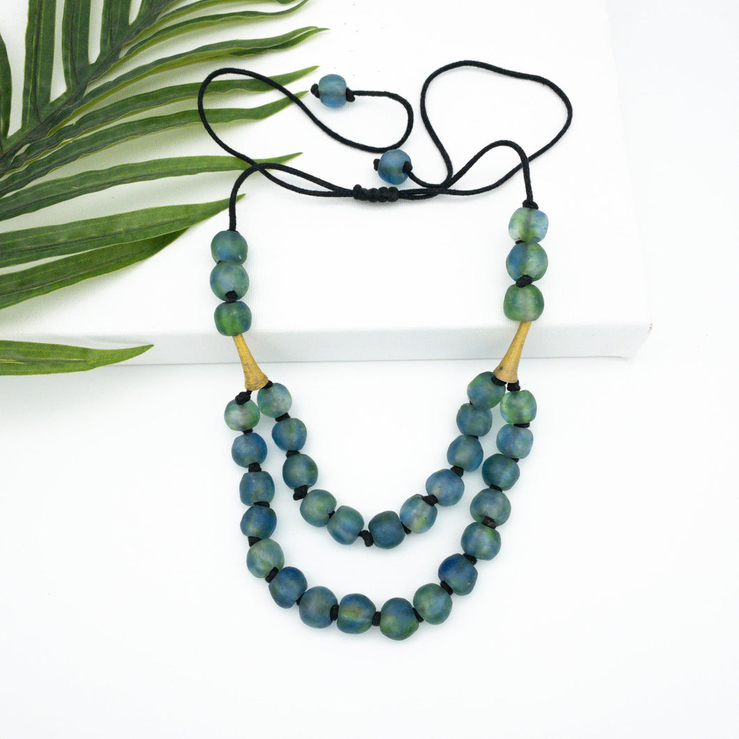(Wholesale) 'Rise and Shine' Adjustable Necklace - Ocean