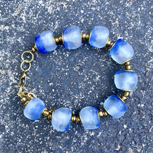 Load image into Gallery viewer, (Wholesale) Sky Blue Recycled Glass Bracelet
