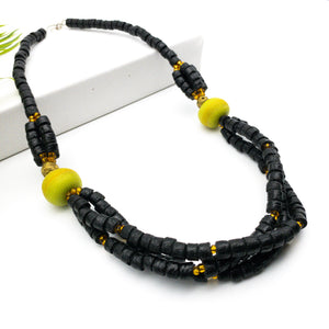 Recycled Glass 'Knot Your Average' necklace - Black