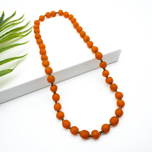 (Wholesale) Long single strand necklace - Orange (pre-order)
