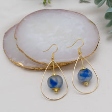 Load image into Gallery viewer, (Wholesale) Teardrop earring - Sky Blue Swirl
