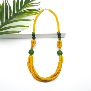 Recycled Glass 'Knot Your Average' necklace - Yellow