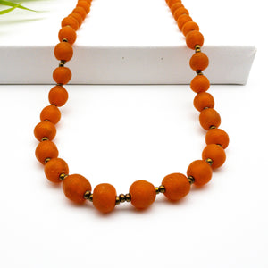 (Wholesale) Long single strand necklace - Orange (pre-order)