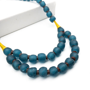 Recycled Glass Medium 'Rise and Shine' necklace - Teal