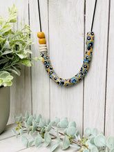 Load image into Gallery viewer, (Wholesale) Hand painted adjustable necklace - Blue &amp; Yellow
