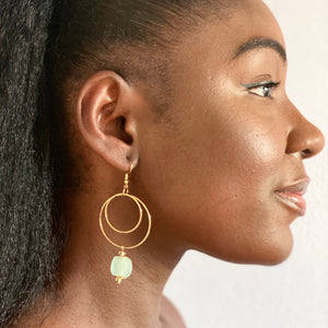 Recycled Glass Whirlpool earring - Ice Blue