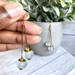 (Wholesale) Diamond Double Drop Zodiac Birthstone Earrings