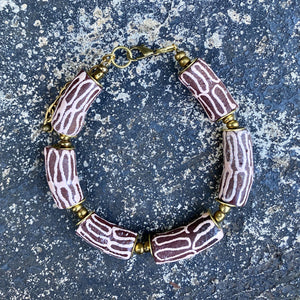 (Wholesale) Pink & Mauve Hand Painted Bracelet