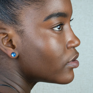 Recycled glass stud earring (7 colours avail)