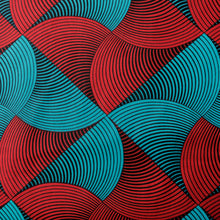 Load image into Gallery viewer, Wired headband - Red and Teal swirl
