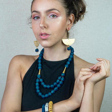 Load image into Gallery viewer, Recycled Glass Medium &#39;Rise and Shine&#39; necklace - Teal
