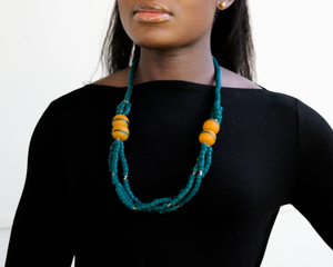 Recycled Glass 'Knot Your Average' necklace - Teal