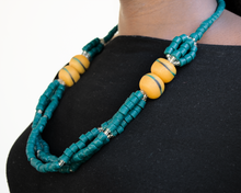 Load image into Gallery viewer, Recycled Glass &#39;Knot Your Average&#39; necklace - Teal
