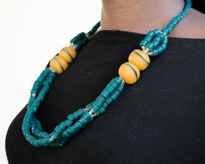 Recycled Glass 'Knot Your Average' necklace - Teal