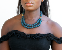 Load image into Gallery viewer, Recycled Glass Medium &#39;Rise and Shine&#39; necklace - Teal
