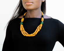 Load image into Gallery viewer, Recycled Glass &#39;Knot Your Average&#39; necklace - Yellow
